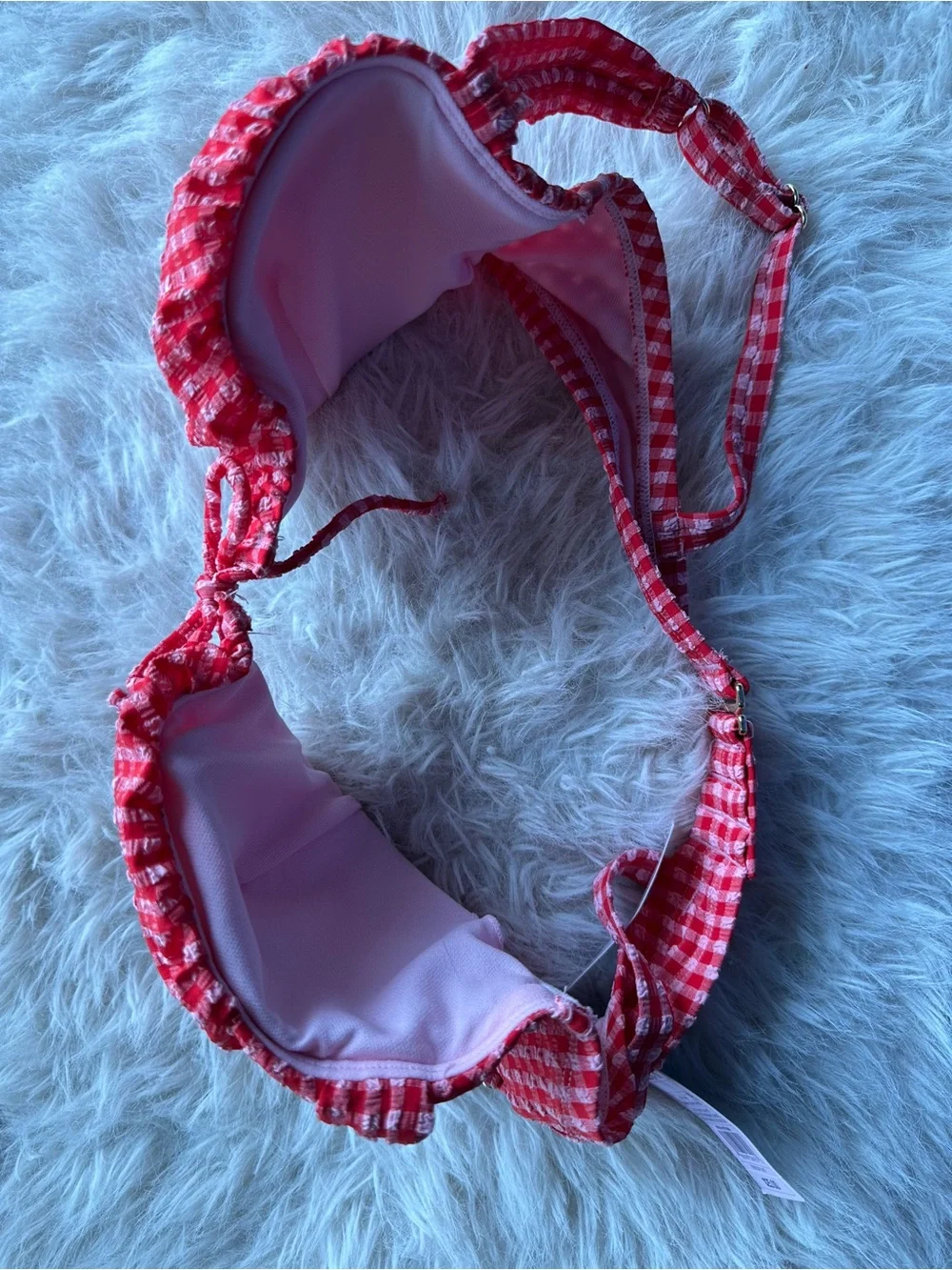 wild fable Red Gingham Underwire Bikini top  8-DD 10-D